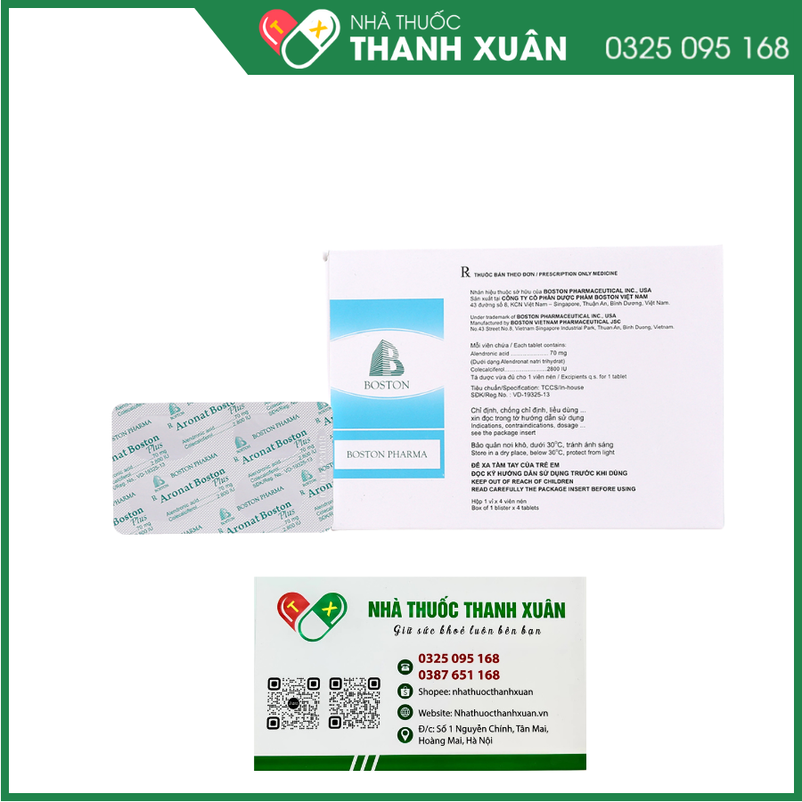 Thuốc Aronat Boston 70mg phòng và trị loãng xương